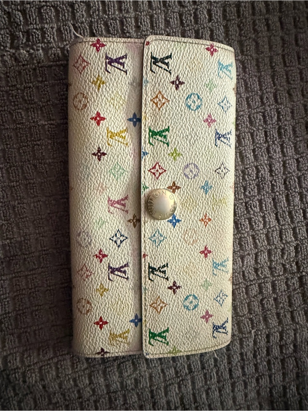 Authentic Louis Vuitton Murakami White Multicolor Monogram Wallet